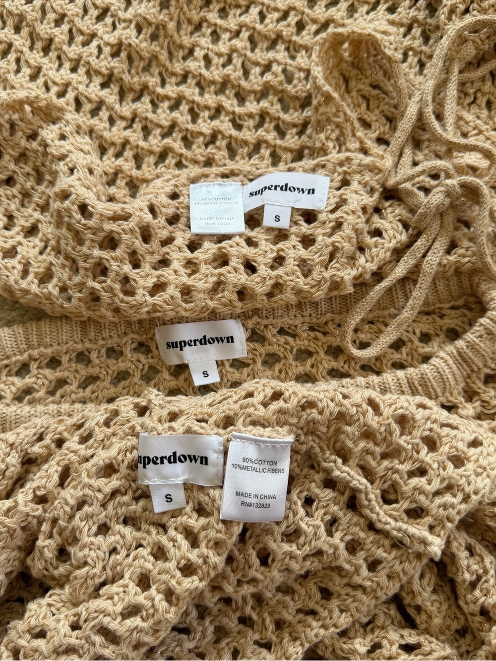 superdown Braelyn Knit Skirt Set Natural Beige Revolve Small - Picture 7 of 7